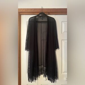 Tanming Black Sheer Cardigan 2XL